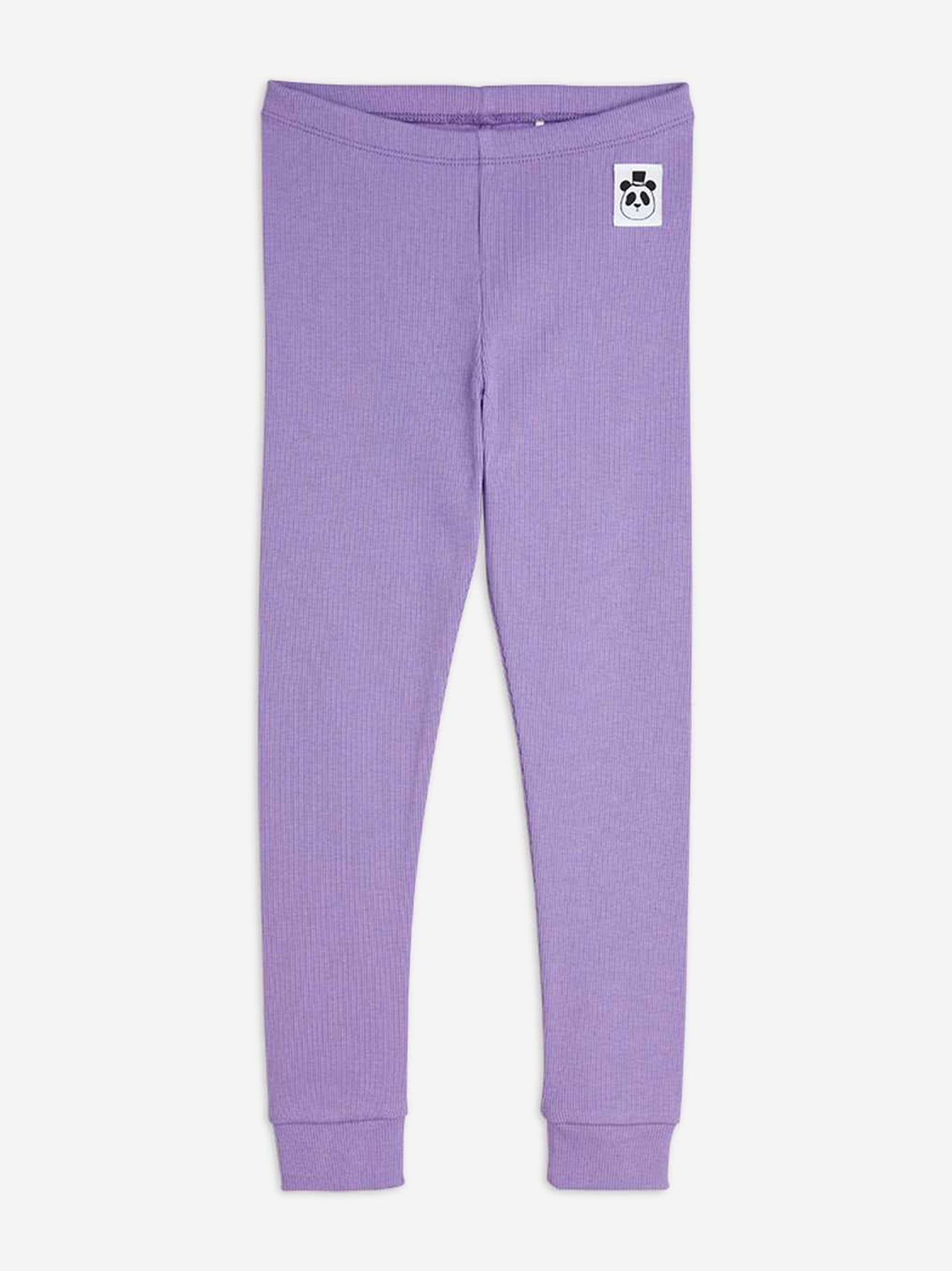 Girls Solid Rib Leggings in Purple