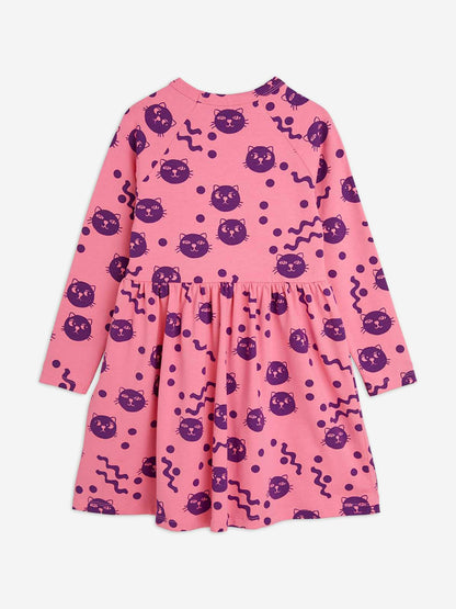 Girls Squiggly Cats AOP Dress in Pink
