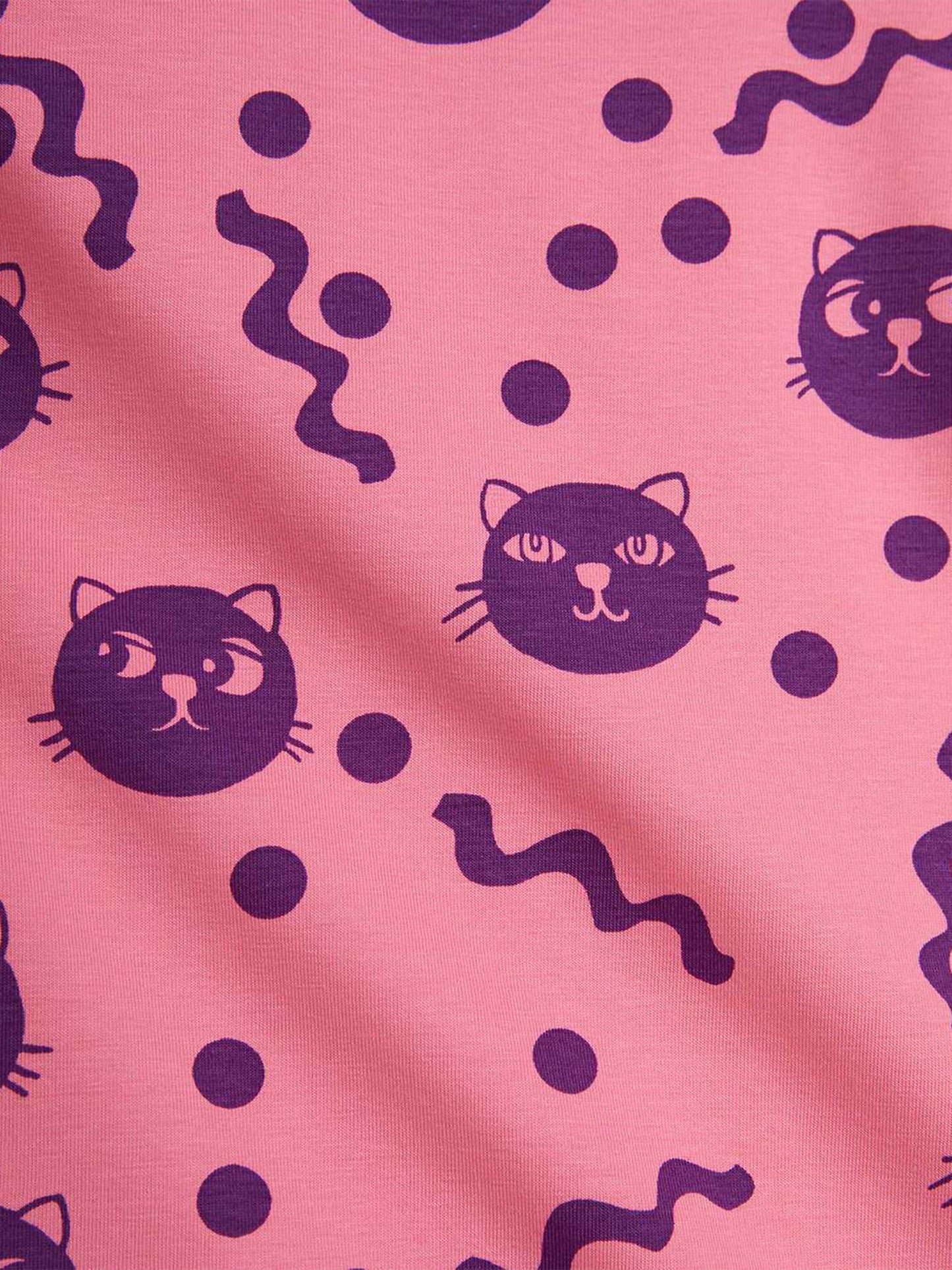 Girls Squiggly Cats AOP Dress in Pink