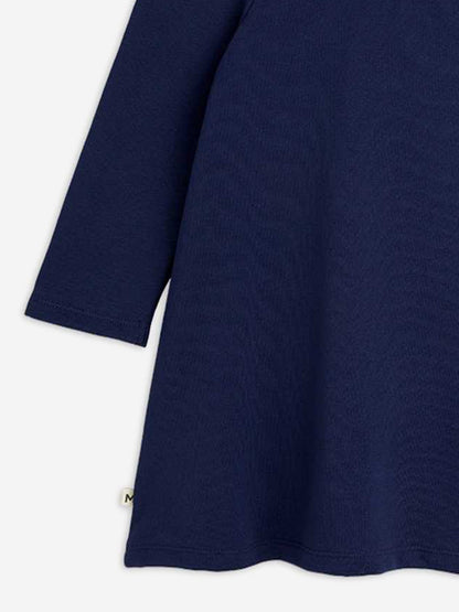 Girls Bow Application Sweater Dress in Navy