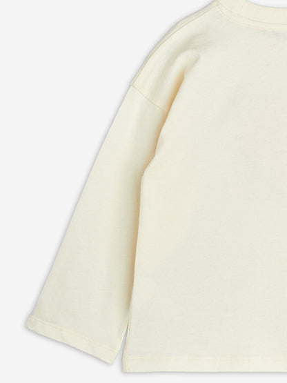 Girls Arrowed Heart Long Sleeve T-Shirt in Ivory