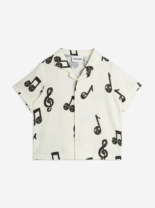 Kids Note AOP Muslin Short in White