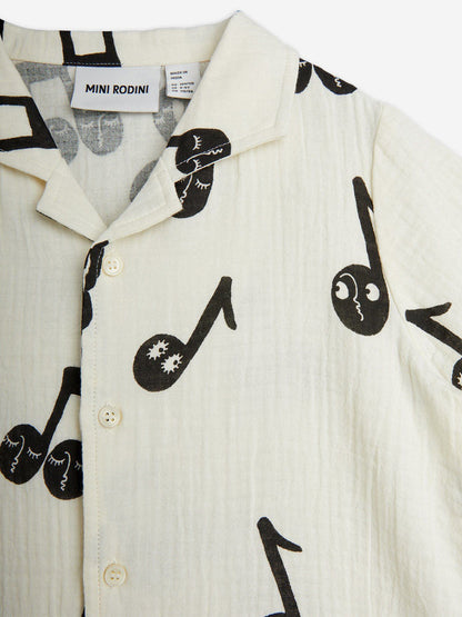 Kids Note AOP Muslin Short in White