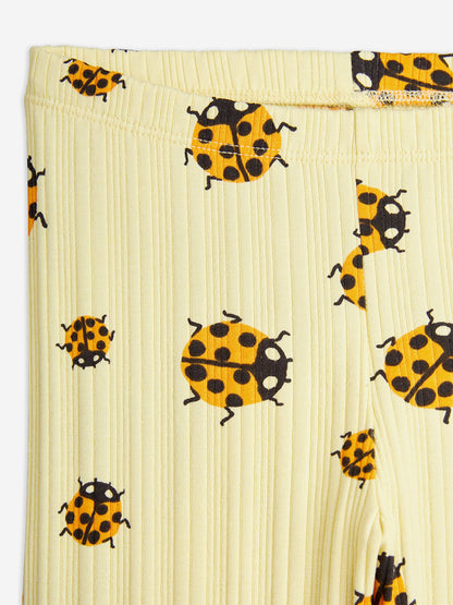 Girls Ladybugs AOP Leggings in Yellow
