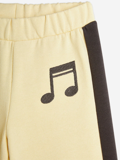 Girls Note Embroidered Joggers in Yellow