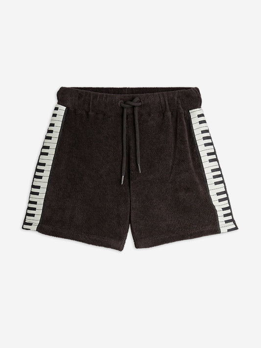 Boys Piano Terry Sweat Shorts in Black