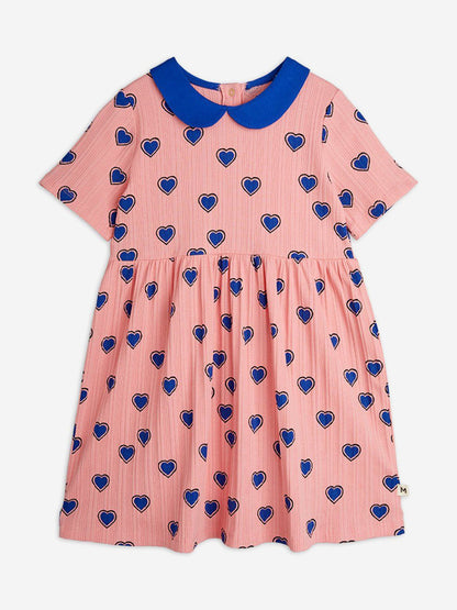 Girls Hearts AOP Dress in Pink