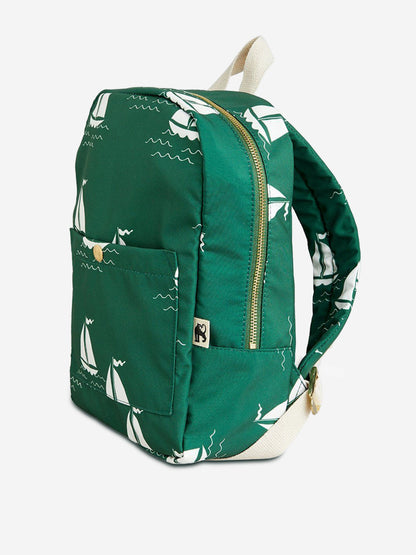 Kids Sailing Boats AOP Backpack in Green (34cm)