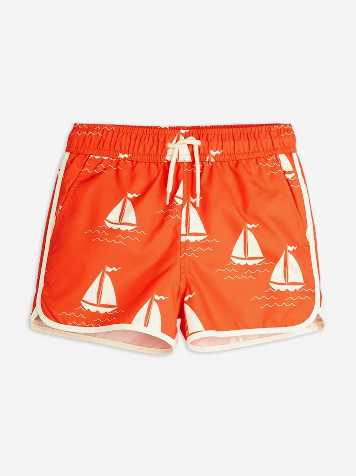 Boys Sailing Boats AOP Swim Shorts in Orange
