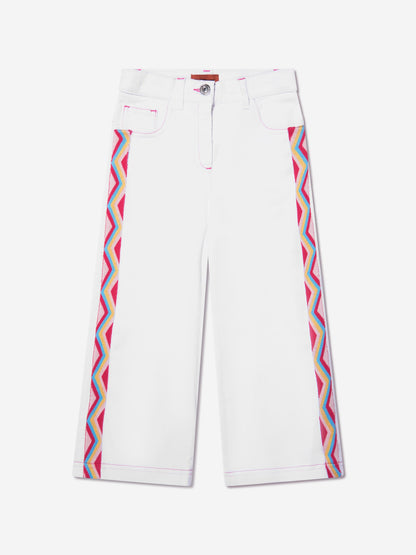 Missoni 女童之字形阔腿裤（白色）