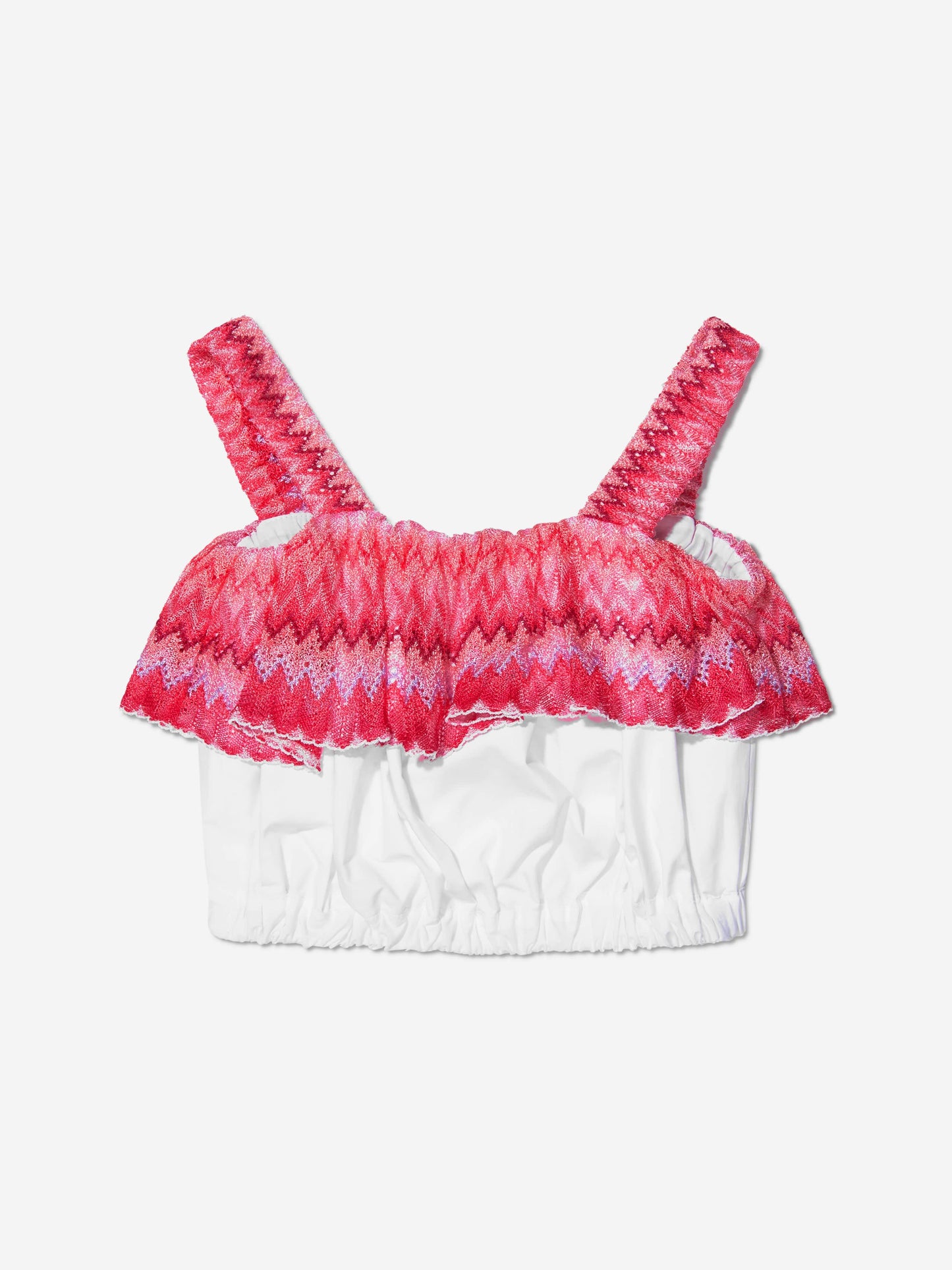 Missoni 女童之字形荷叶边上衣（白色）