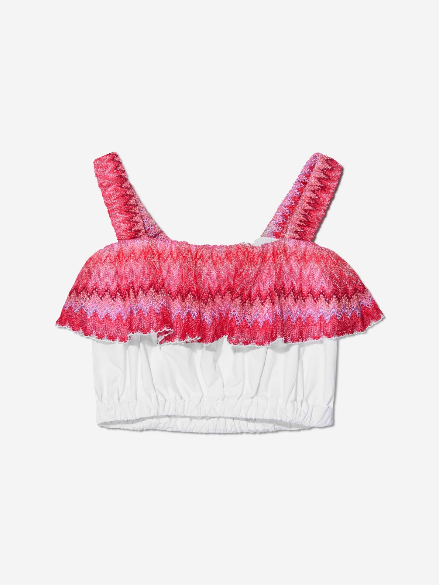 Missoni 女童之字形荷叶边上衣（白色）