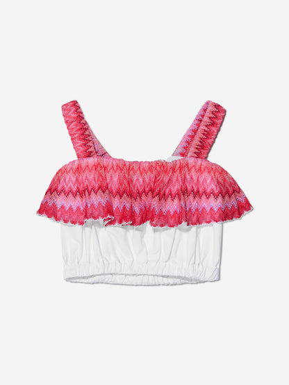 Missoni 女童之字形荷叶边上衣（白色）