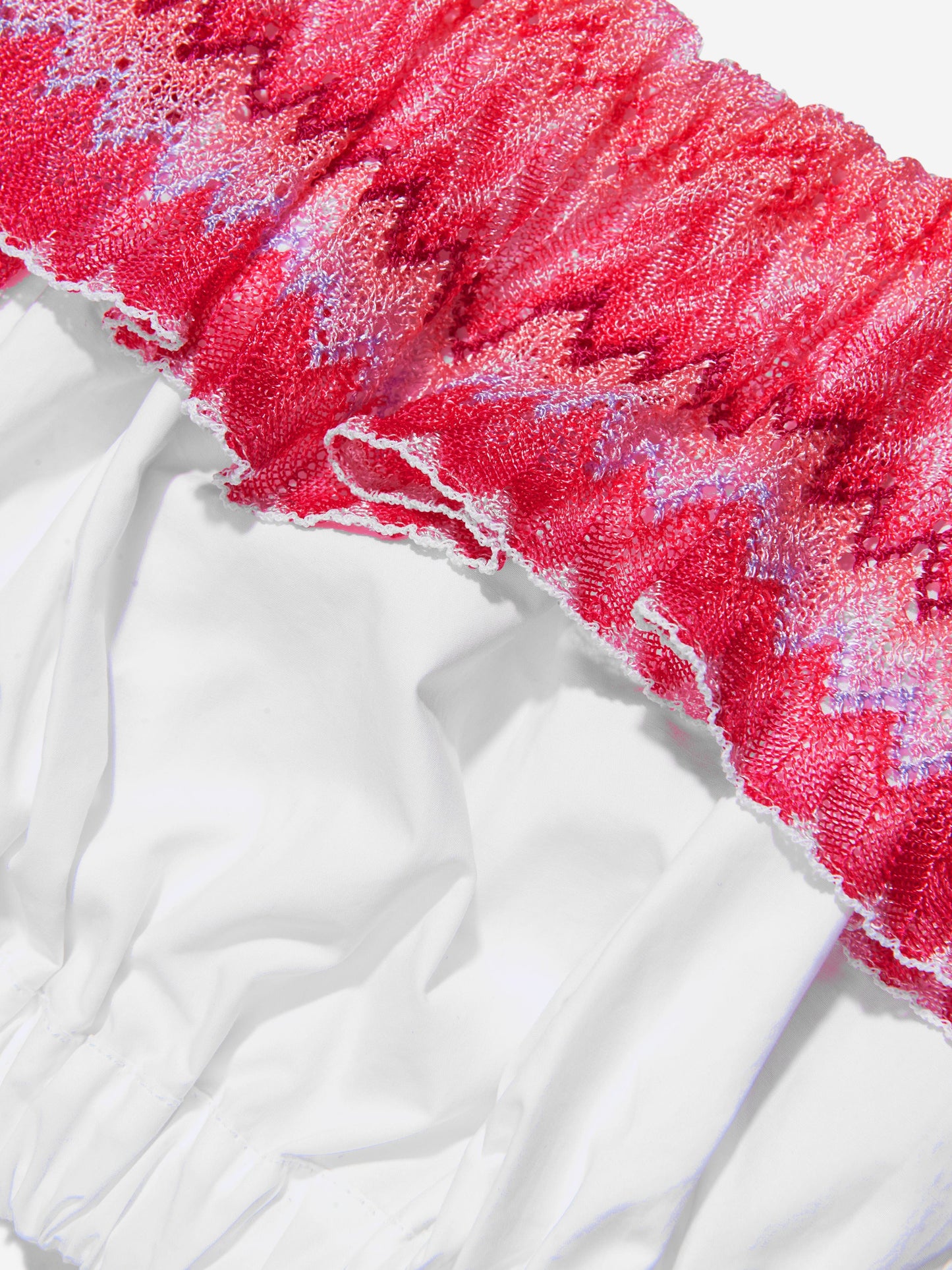 Missoni 女童之字形荷叶边上衣（白色）