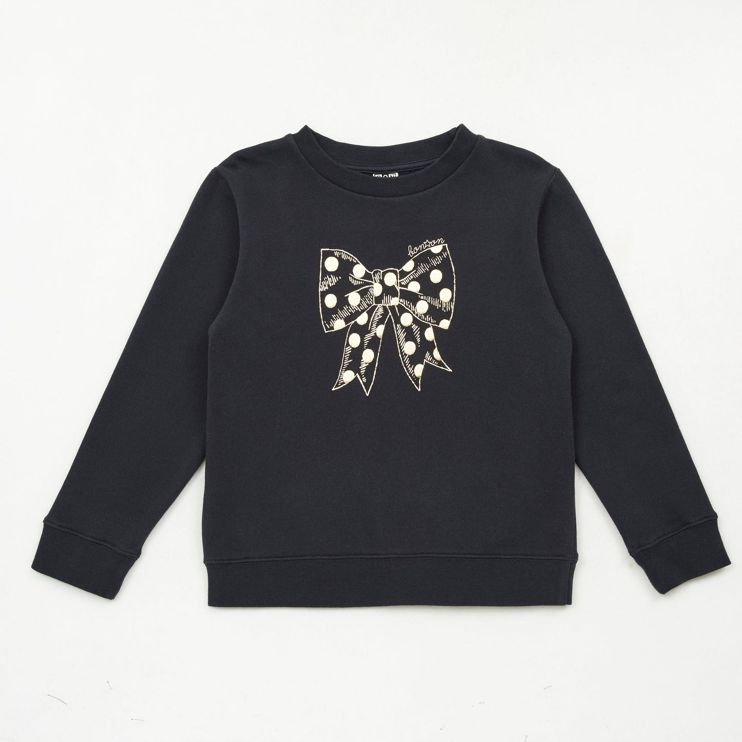 女童黑色印花棉卫衣