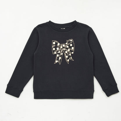 女童黑色印花棉卫衣
