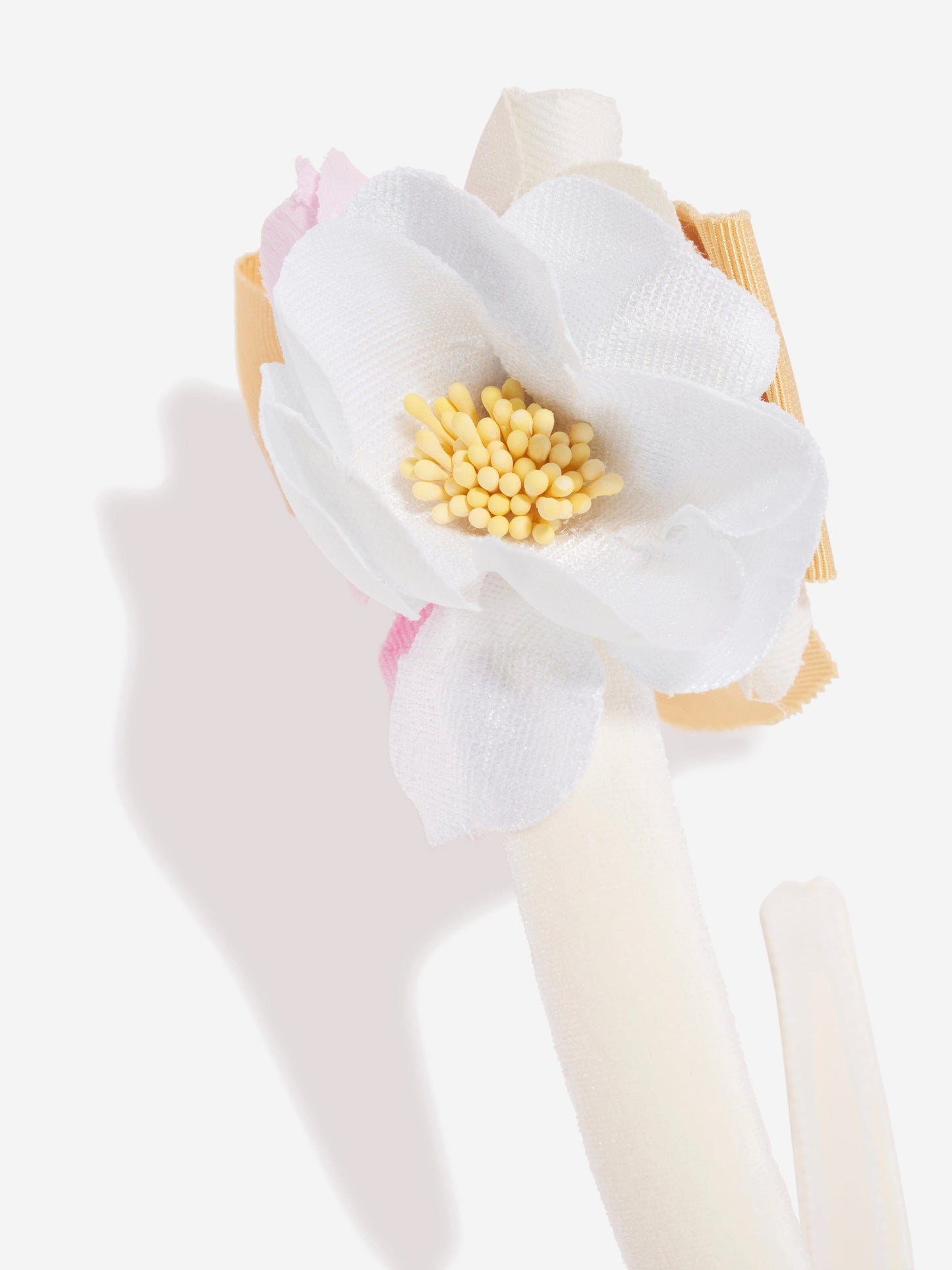 Monnalisa 女孩花朵头带（白色）