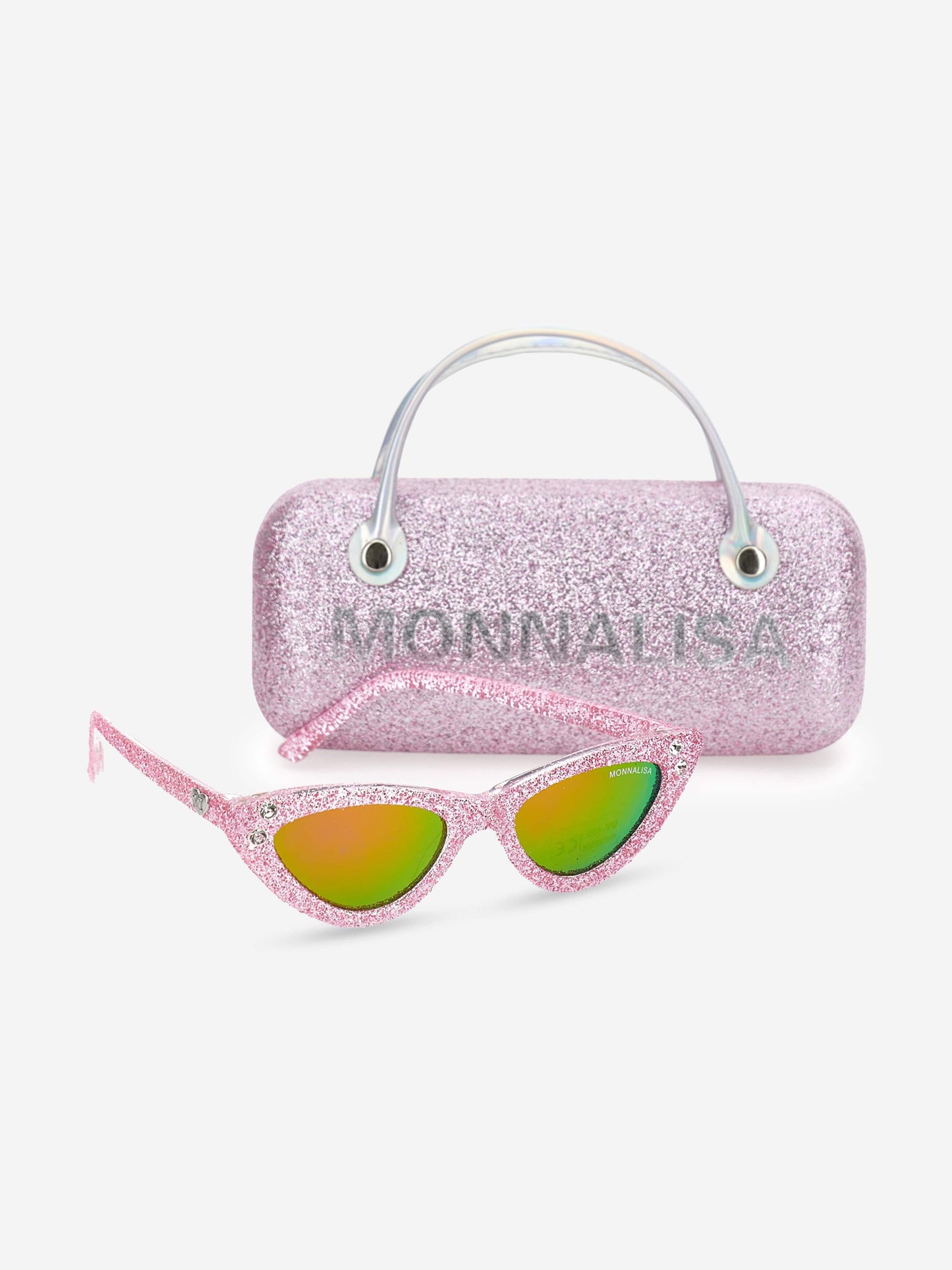 Monnalisa 女童猫眼闪光太阳镜（带盒，粉色）