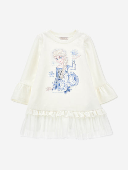 Monnalisa 女童 Elsa 平纹针织连衣裙（象牙色）
