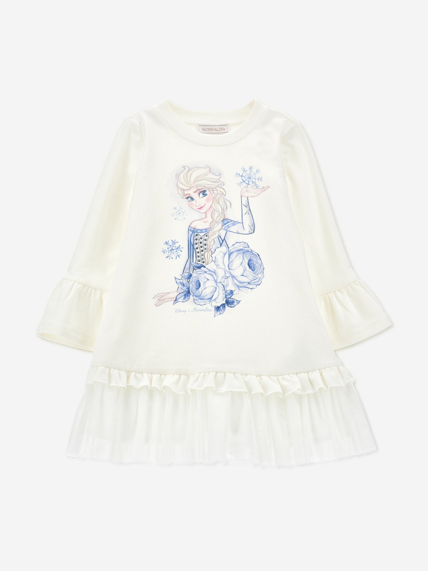Monnalisa 女童 Elsa 平纹针织连衣裙（象牙色）