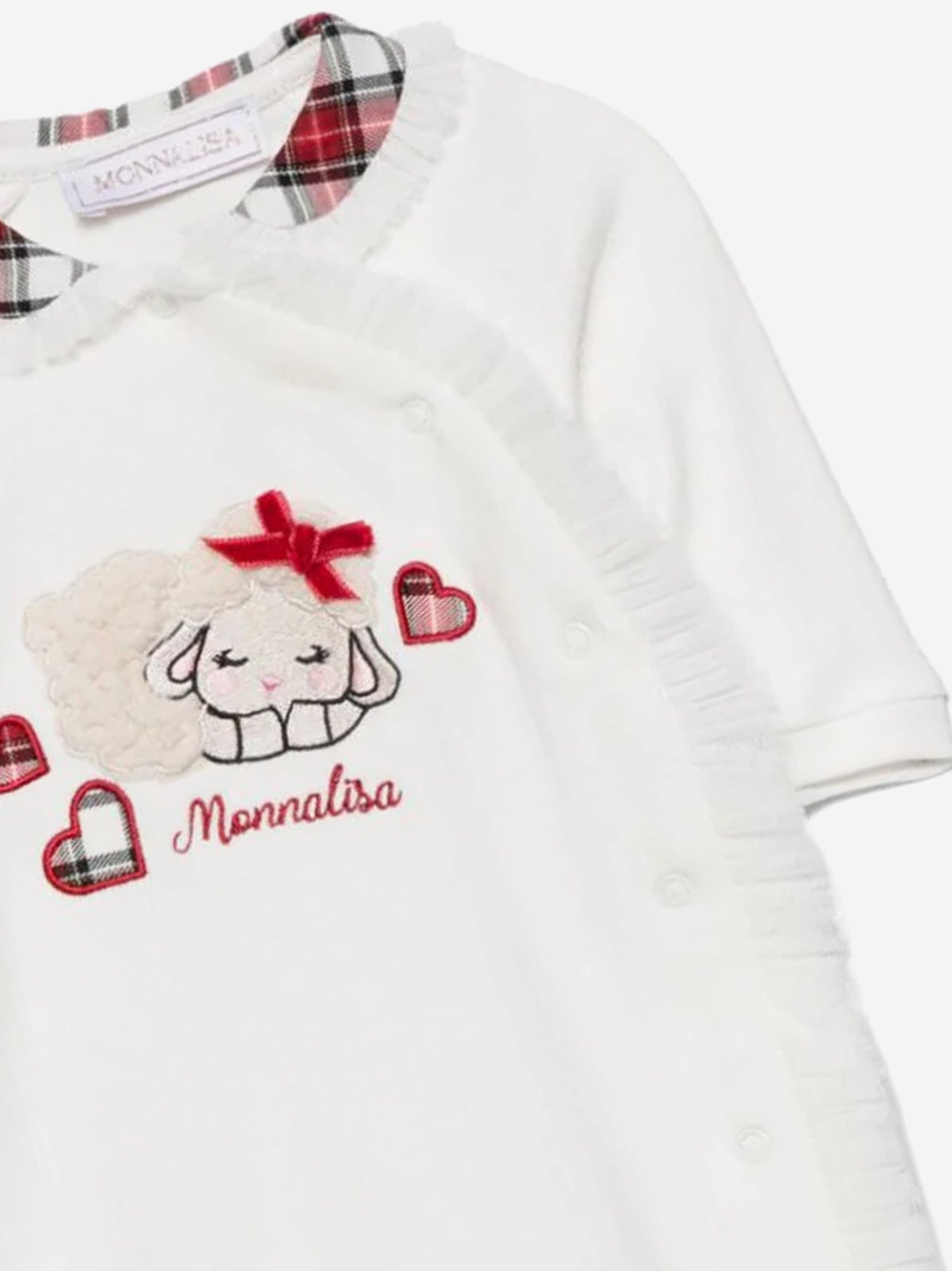 Monnalisa 女童泰迪熊婴儿连体衣（白色）