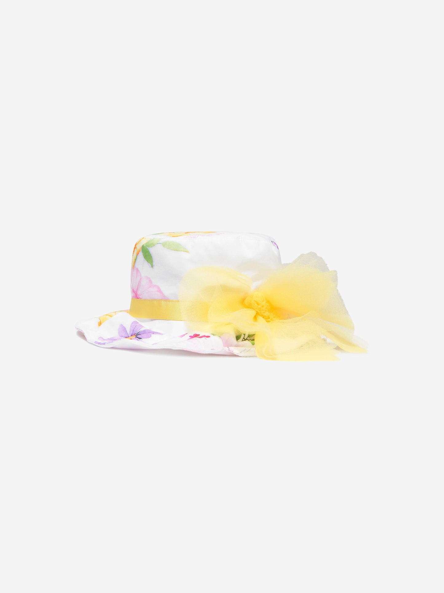 Monnalisa 女童花卉印花帽（白色）