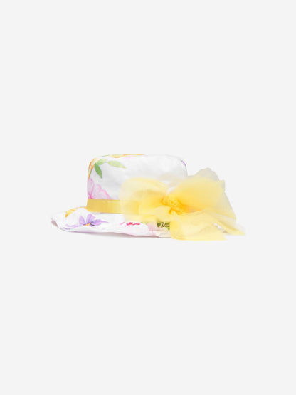 Monnalisa 女童花卉印花帽（白色）