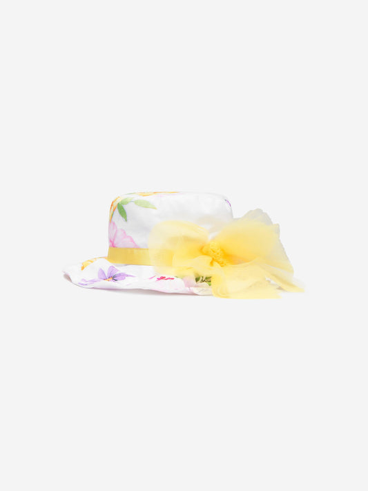 Monnalisa 女童花卉印花帽（白色）