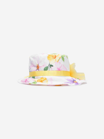 Monnalisa 女童花卉印花帽（白色）