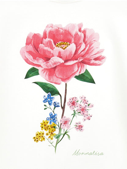 Monnalisa 女童花朵 T 恤（象牙色）