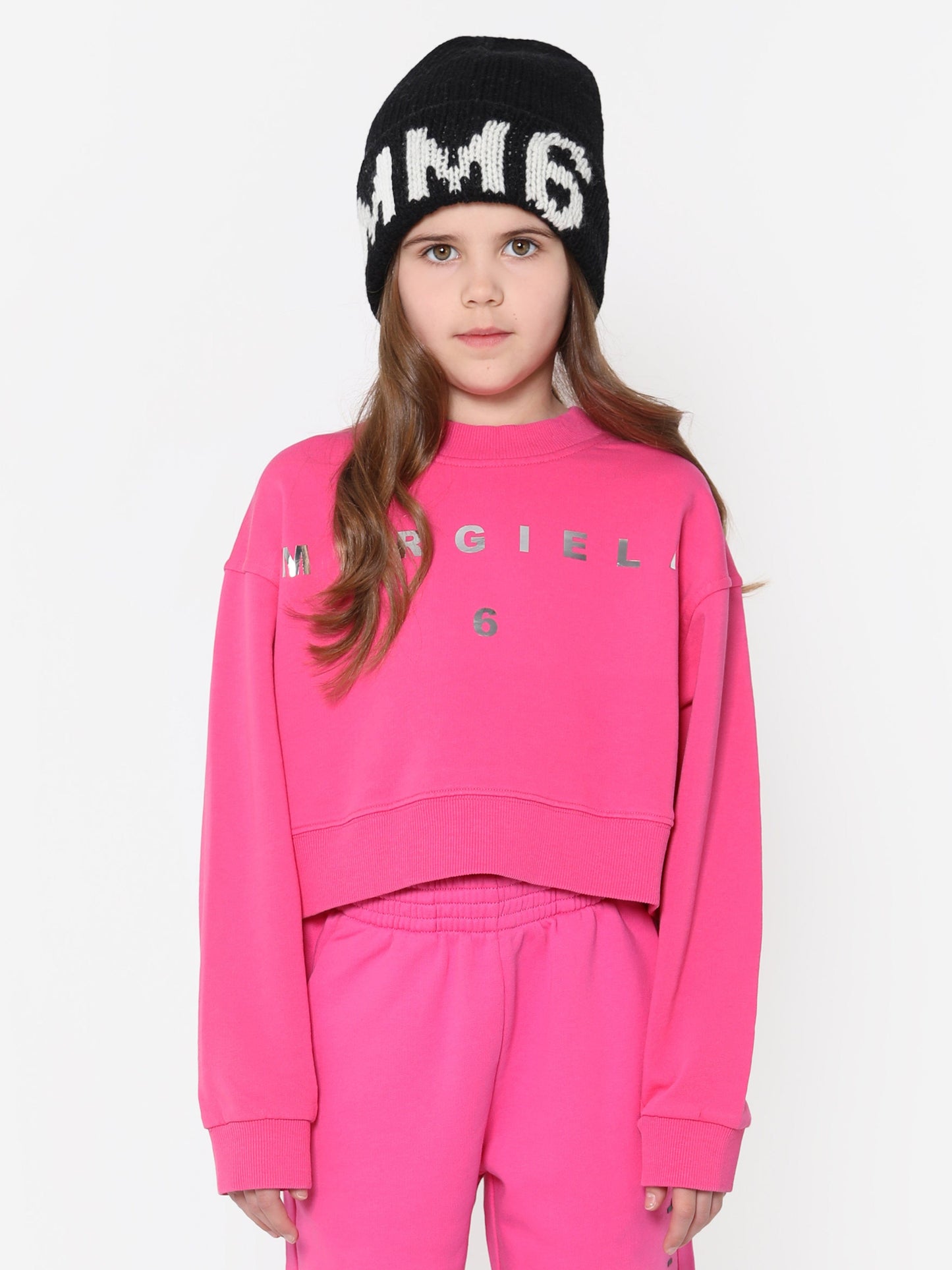 MM6 Maison Margiela 女童短款徽标运动衫（粉色）