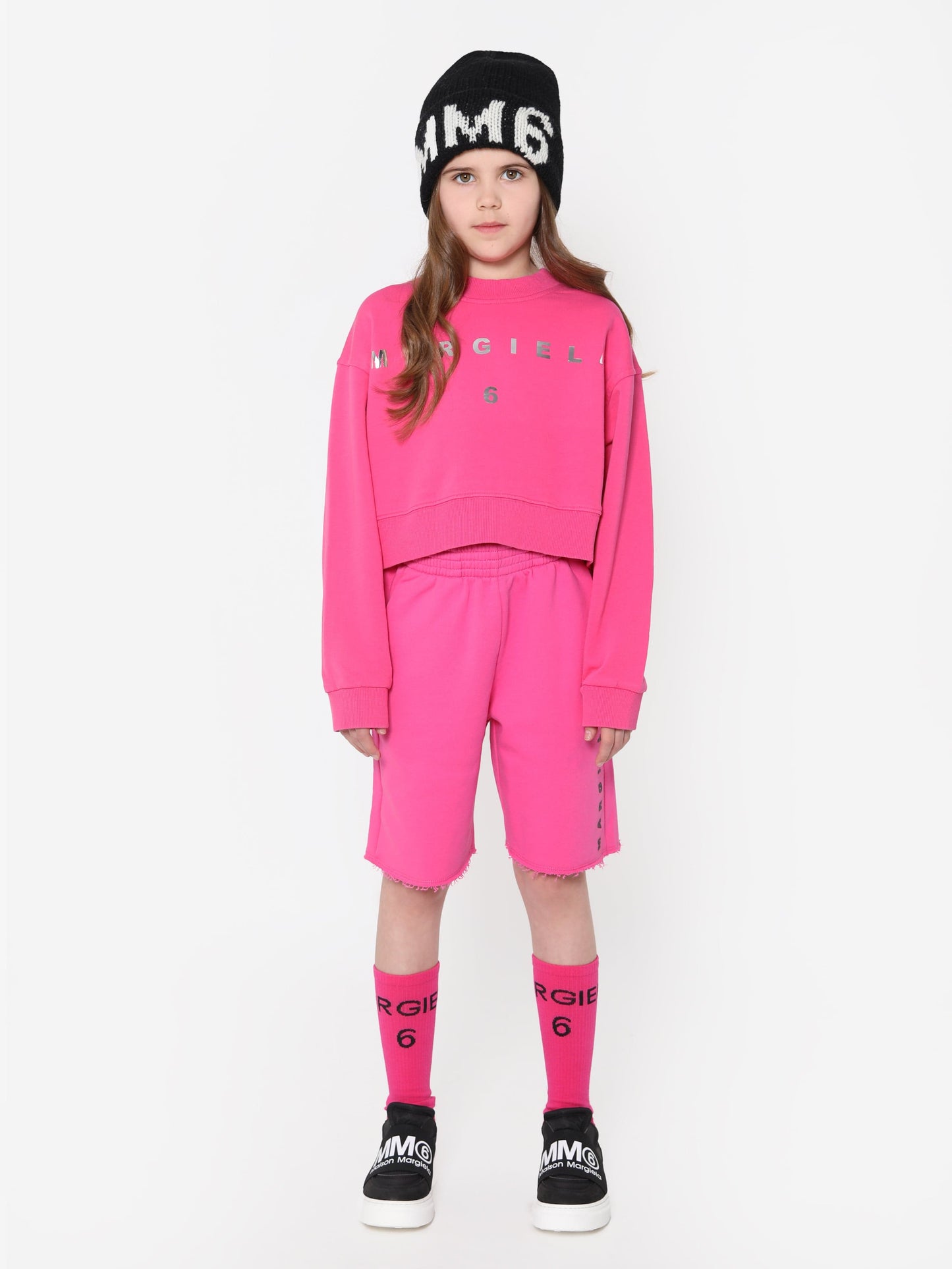 MM6 Maison Margiela 女童短款徽标运动衫（粉色）