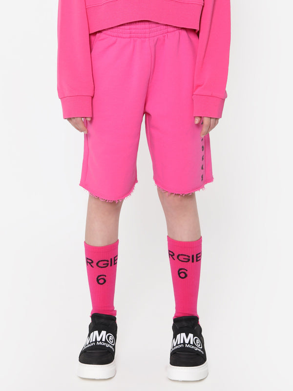 MM6 Maison Margiela 儿童粉色徽标短裤