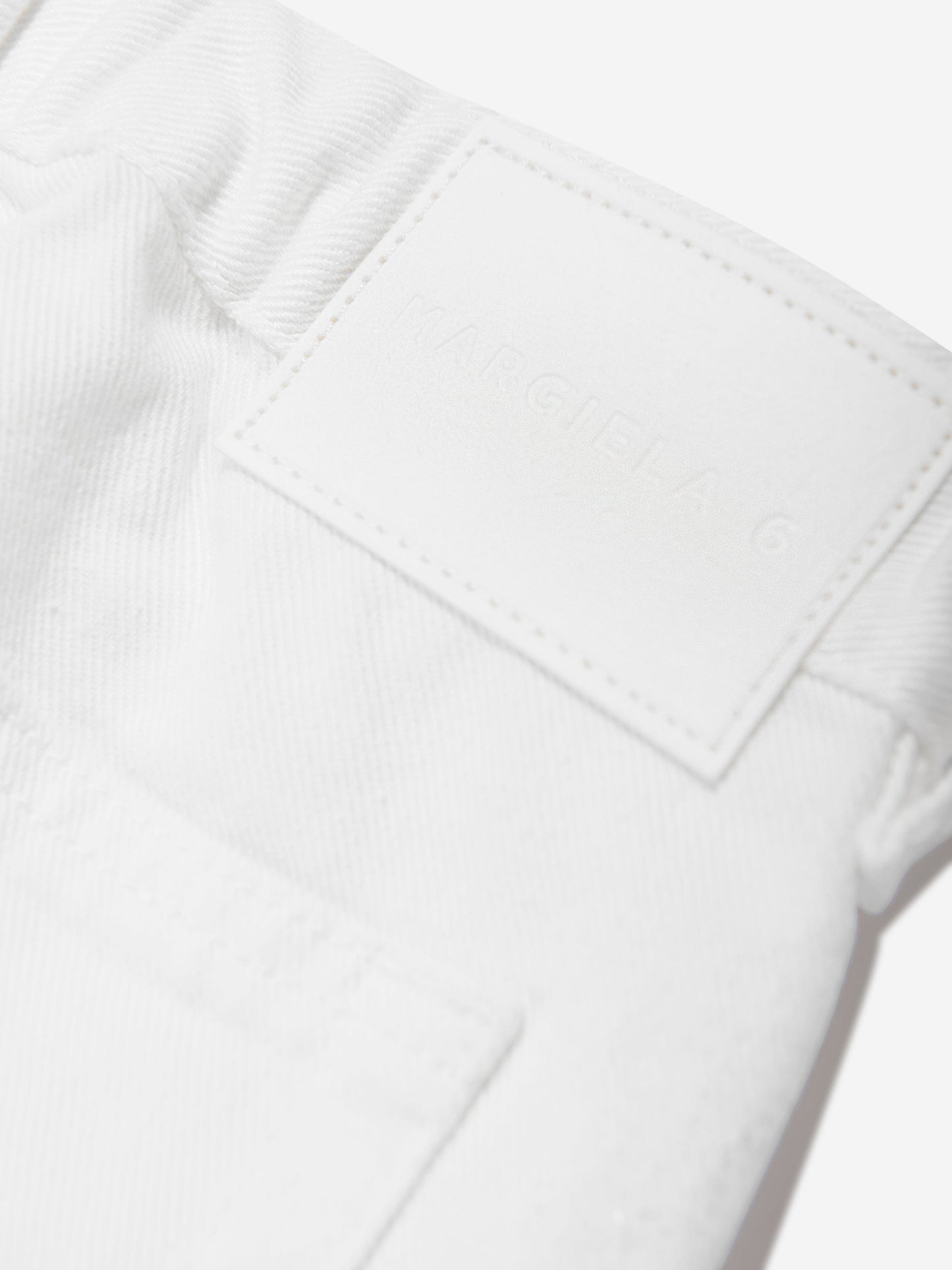 MM6 Maison Margiela 儿童银色金属效果牛仔裤