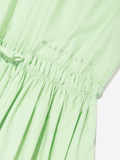 MM6 Maison Margiela 女童无袖府绸连衣裙（绿色）