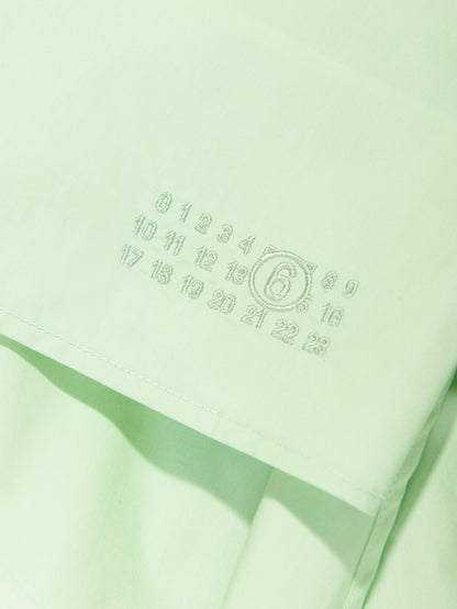 MM6 Maison Margiela 儿童短款府绸褶皱后背衬衫（绿色）