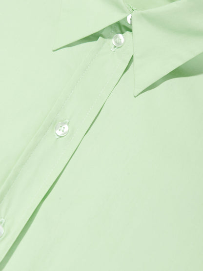 MM6 Maison Margiela 儿童短款府绸褶皱后背衬衫（绿色）