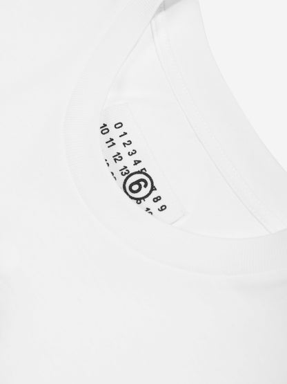 MM6 Maison Margiela Kids 6 徽标 T 恤（白色）