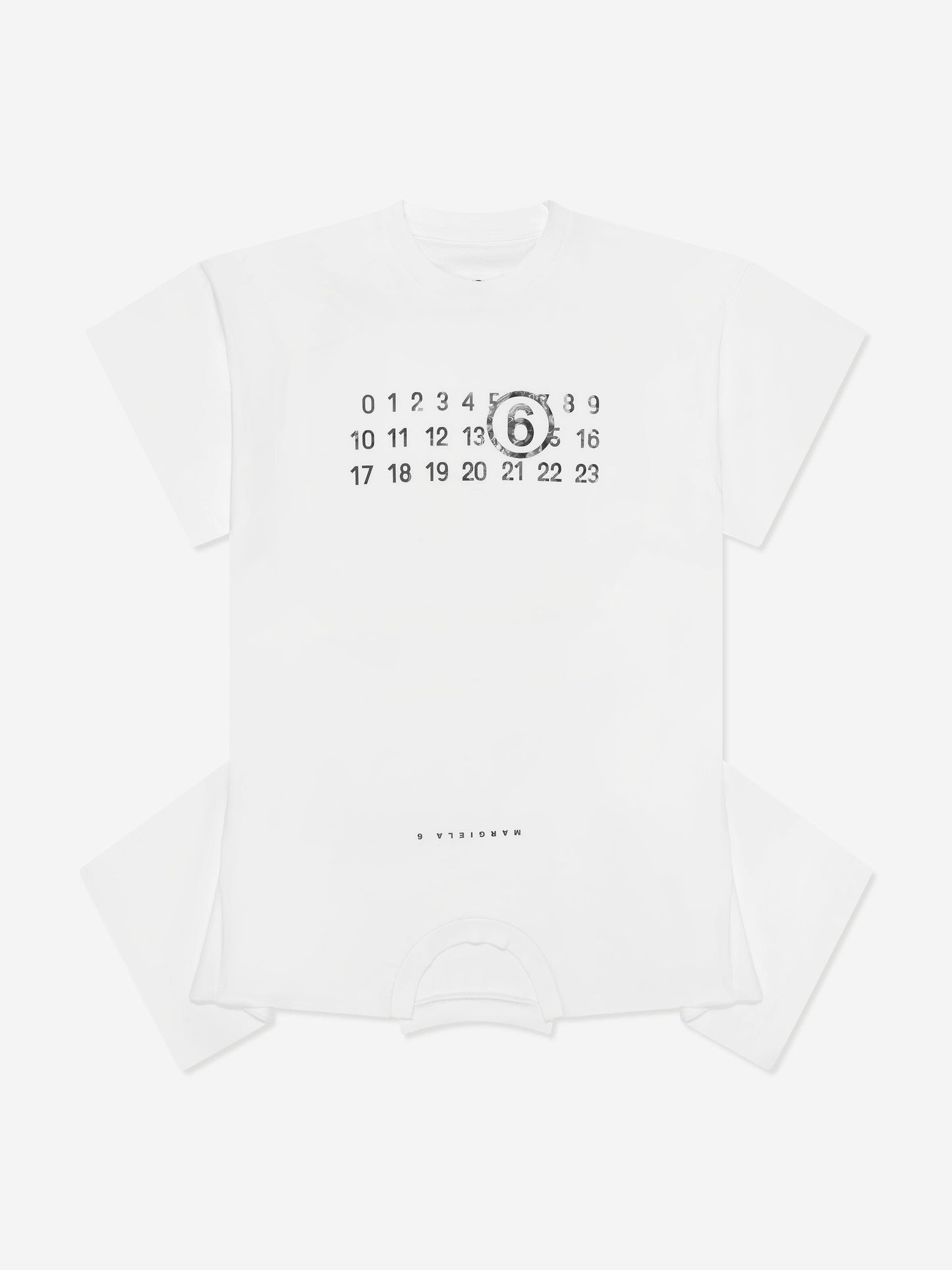 MM6 Maison Margiela 女童白色不对称 T 恤连衣裙