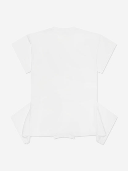 MM6 Maison Margiela 女童白色不对称 T 恤连衣裙
