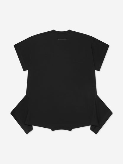 MM6 Maison Margiela 女童不对称 T 恤连衣裙（黑色）