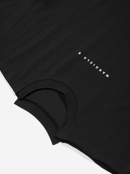 MM6 Maison Margiela 女童不对称 T 恤连衣裙（黑色）