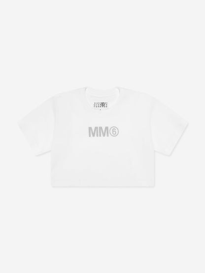 MM6 Maison Margiela 儿童白色徽标 T 恤