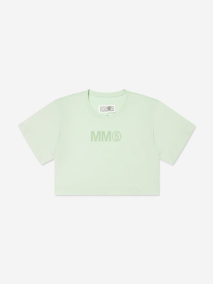 MM6 Maison Margiela 儿童绿色徽标 T 恤