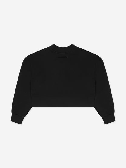 MM6 Maison Margiela 儿童短款徽标运动衫（黑色）