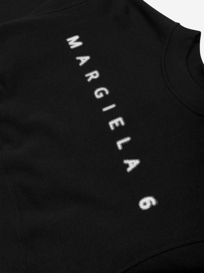 MM6 Maison Margiela 儿童短款徽标运动衫（黑色）