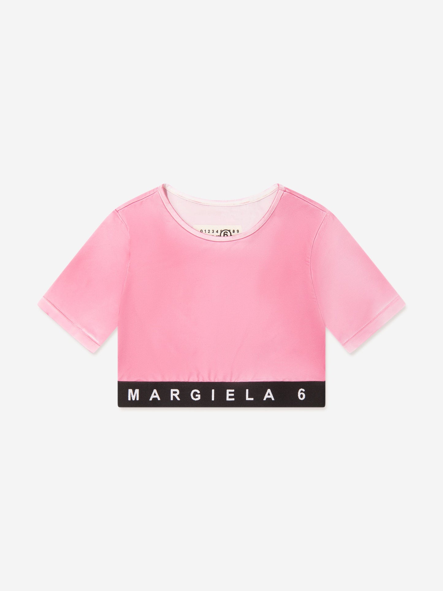 MM6 Maison Margiela 儿童短款徽标 T 恤（粉色）