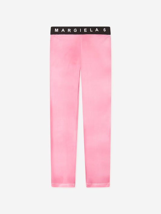 MM6 Maison Margiela 儿童徽标紧身裤（粉色）