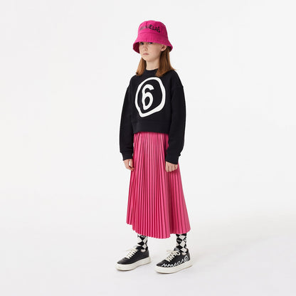 女童黑色Logo棉卫衣