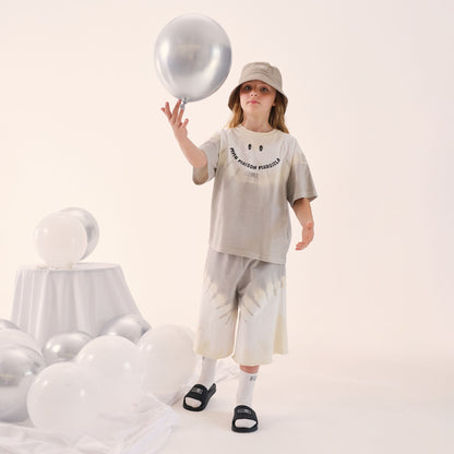 儿童浅灰色Logo棉T恤